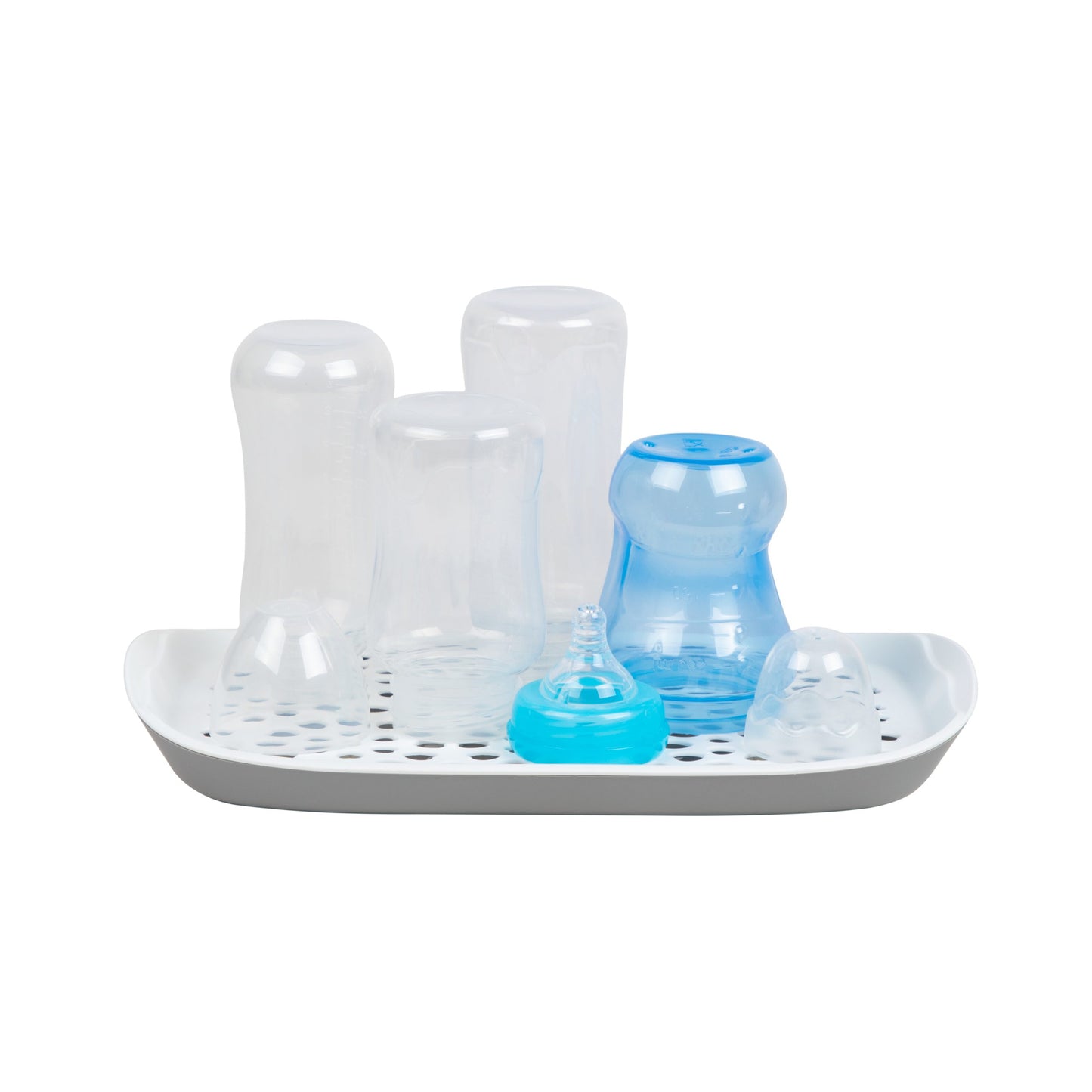 Nutrea EasyDry – Flessen Droogrek Baby – Afdruiprek Babyfles – Droogrek voor Flessen – Inclusief Lekbak – Grijs/Wit