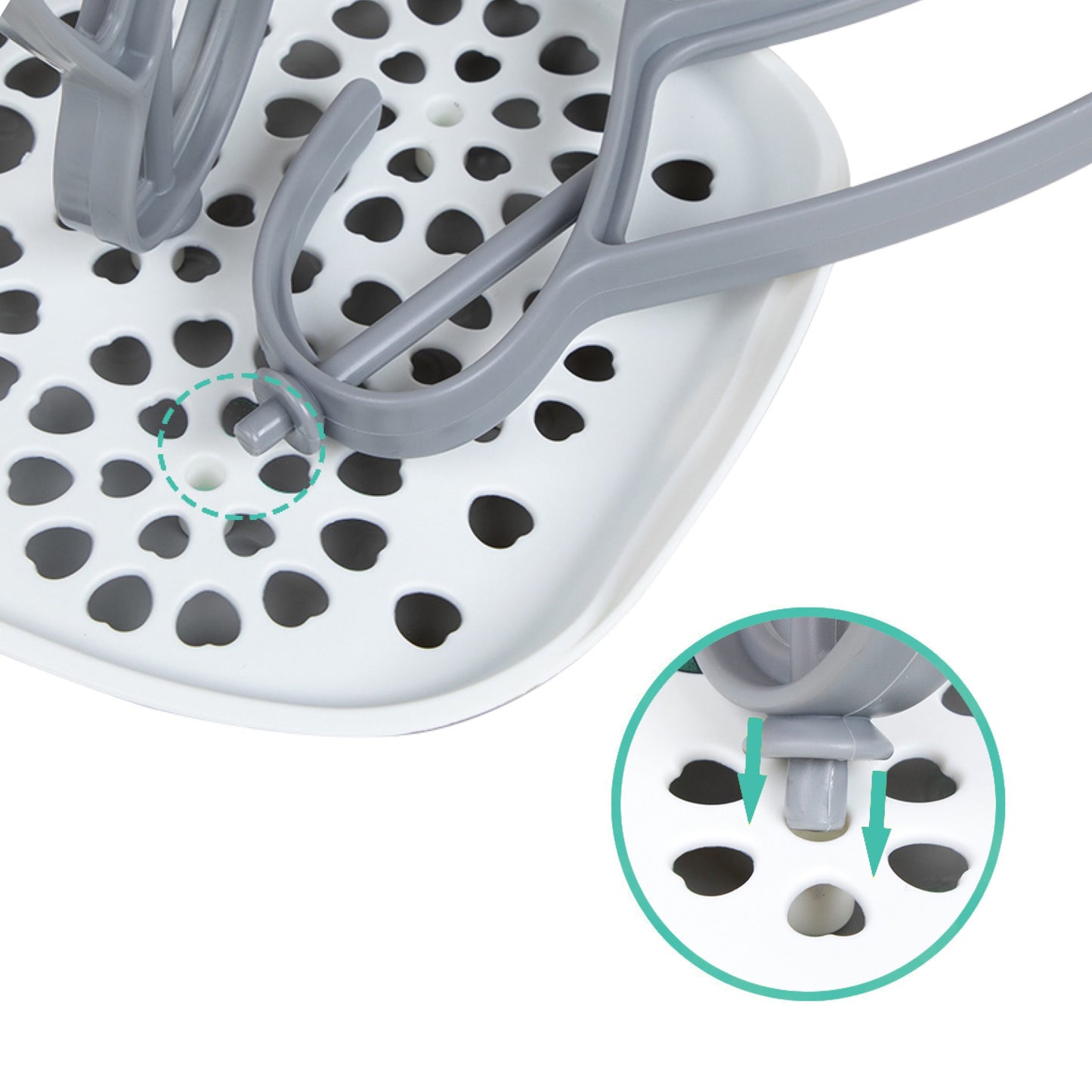 Nutrea EasyDry – Flessen Droogrek Baby – Afdruiprek Babyfles – Droogrek voor Flessen – Inclusief Lekbak – Grijs/Wit