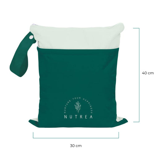 Nutrea – Wetbag – Luierzak – Waterdichte opbergtas – Twee vakken Met ophanglus – Large