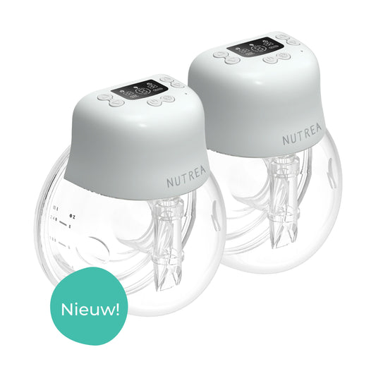 Nutrea EasyFlow 2 Stuks – Elektrische Draadloze Borstkolf 24 mm – Handsfree Borstkolf – Oplaadbare Accu – Snelheid Aanpasbaar